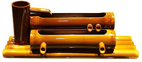 DDKYHU Fontana da Giardino Giapponese con Cascata in bambù, Fontana da Esterno, Fatta a Mano, Lunghezza, creatività (60 cm/23,6 Pollici)