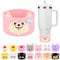 Cute Animal Silicone Boot for Stanley 40 oz, Bottle Bottom Protector Cover for Tumbler, Stanley Cup Boot 20 30 oz, Cup Accessories for Quencher IceFlow (Dog-Pink)