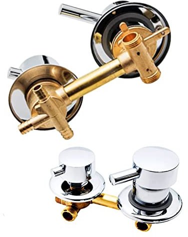 In Ottone Massiccio 4 Vie Doccia Deviatore Valvola per Cabina Doccia/Bagno Turco G1/2 Acqua Fredda e Calda Miscelatore Rubinetto 12 12.5cm Intubazione Foro Regolabile Distanza di Alta Qualità Vasca Da