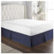 FOVAOK Cache-sommier plissé doux et confortable avec tissu infroissable et résistant à la décoloration – Literie de 38,1 cm de haut (sans plateforme) (bleu marine, 180 x 200 x 35 cm)