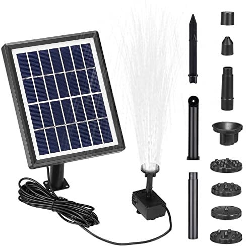 Solar Fountain Pump, Solar Powered Water Fountain Kit with 8 Nozzles, Garden Floating Water Feature Pond Pump for Bird Bath, Pool, Patio, Water Cycling, Fish Tank Aquarium Outdoor Decoration (3.5W)