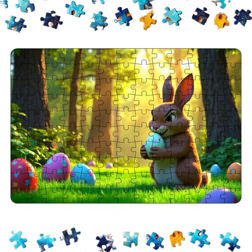Osterpuzzles, Osterpuzzle – niedliches Osterhasen-Puzzle | Lustige Osterbedarf, Urlaubsdekoration, Cartoon- -Motiv für Jugendliche und Erwachsene