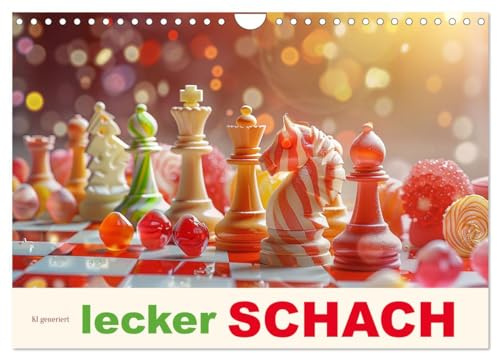 Lecker Schach (Wandkalender 2026 DIN A4 quer), CALVENDO Monatskalender: Genussvolle Züge - Schach für Naschkatzen - KI generiert (CALVENDO Lifestyle)