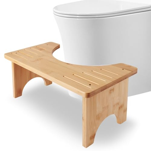 JMIATRY MIATRY Toilettenhocker Erwachsene 40x20x17CM, Bambus Toilettenhocker Kackhocker für Badezimmer