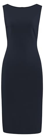 Hobemty Women's Sleeveless Sheath Dress Boat Neck Casual Office Pencil Dresses