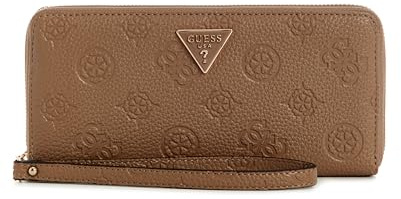 GUESS Purse Cresidia II SLG Large Zip Around Wallet Dark Taupe Logo