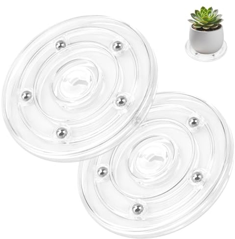 2 Stück Acryl Drehteller Universal, 10cm Transparent Drehscheibe Klein Tisch Drehplatte 360 Grad Drehtablett Dreh Organizer Mehrzweck Tischdrehteller für Torte Gewürzregal Doll Puppe Tasse Pflanzen