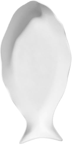 Hemobllo Ceramic Fish Dinner Plate White Creative Modern Style for Kitchen | Fish Shape, Smooth Surface Finish, Gentle on Hands, Salad Storage Container Use