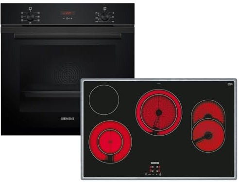 Siemens EQ224EA01Z Set Backofen HB213ABB3 + Glaskeramikkochfeld ET845HH17 | Deep black inox