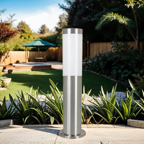 Pollerleuchte Edelstahl IP44 blendarmes Licht 45cm hoch kleine Wegeleuchte Gartenlampe