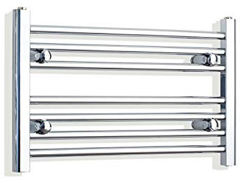 companyblue 500mm wide x 400mm high Heated Towel Rail Straight Flat Chrome Bathroom Warmer Radiator Rack Central Heating