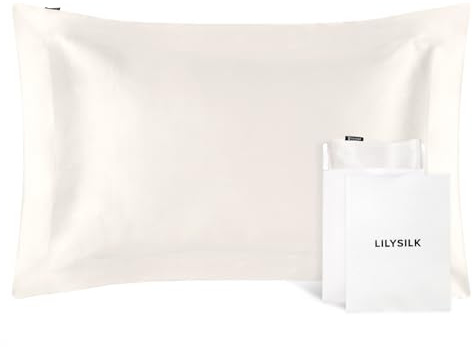 LILYSILK Oxford Silk Standard Pillowcase 19 Momme Charmeuse Pure Mulberry Silk Pillow Case Cover Fabric Double-side Ivory 50x75 cm