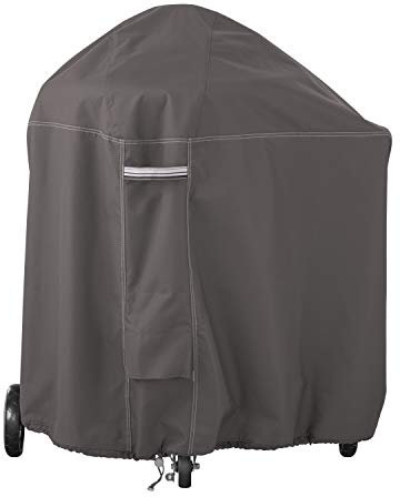 Classic Accessories Kugelgrillabdeckung für Weber Summit, Grill Abdeckung aus reißfestem Material mit Belüftungsöffnungen, Schutz vor Wetterbedingungen, Dunkle Taupe (102 cm Dm)