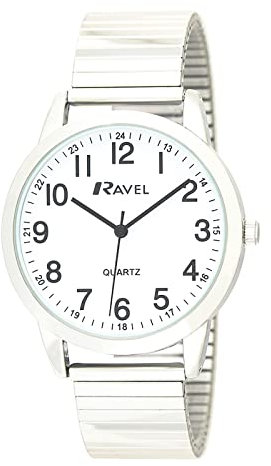 Ravel - Womens Everyday Quartz Watch with Dotted Minute Track on Stainless Steel Expander Bracelet (27mm case) - R0232.21.2 - Silver Tone