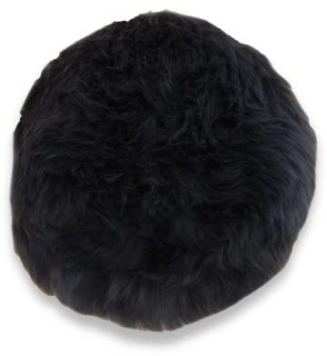 Leibersperger Lammfell Sitzkissen rund Ø 34cm – Echtes Merino Lammfell – rutschfest – Gemütlich und wärmend – Optischer Hingucker – Lange Haltbarkeit(schwarz)