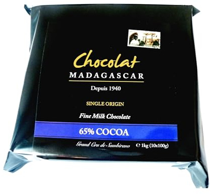 Chocolat Madagascar Madagascan milk chocolate (65%) bars - 1kg