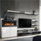 NOUVOMEUBLE Meuble TV avec Rangement et cheminée Noir laqué MARTANO