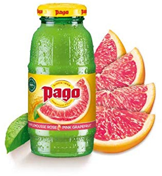 Pago – Pink Grapefruit - 100% Natural Fruit Juice Drink, Vegan Friendly and Gluten Free, 200ml (Pack of 12 Bottles)