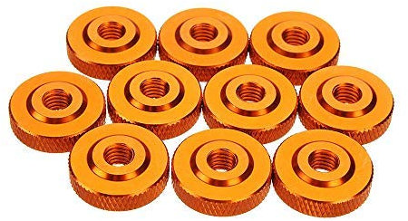 Suleve M6AN2 Ces M6 Rändelmutter mit Kragenschraube, Abstandshalter, Aluminium-Legierung, mehrfarbig – Orange