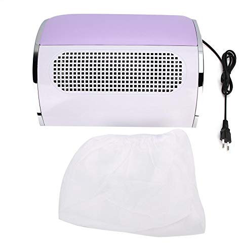 Aspirateur à Poussières D'ongles Outil de Nettoyage Manicure Pédicure avec 2 Sacs de Récupération de Poussière, pour Nail Art pour le Salon Professionnel des Ongles (violet)
