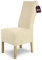 SCHEFFLER-Home Stuhlhussen Stretch Luna-Lang/Stuhlüberzug 4er Set Creme/elastische Flanell Stuhlabdeckungen/Stuhlhussen Schwingstühle/Spann-Bezug Stuhl Überwurf als eleganter Schonbezug