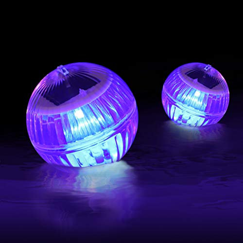 OSALADI 2 Pièces Solaire Flottant Piscine Lumières Changement de Couleur Flottant Boules De Lumière pour Piscine IP67 Étang Étanche Boule de Lumière de Nuit Décoration pour Piscine