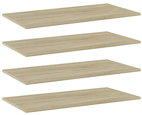 vidaXL 4X Estantes Estantería Estudio Salón Decoración Libros Librería Librero Biblioteca Tablero Extra Madera Contrachapada Roble Sonoma 80x40x1,5 cm