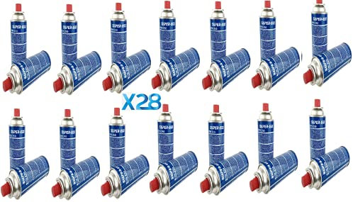 Caja 28 Cartuchos de Gas Super Ego 227g para Camping, hornillo, Quemador, soplete, Estufa poratil etc,