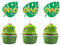 Gyufise 24 Stück Monstera Leaf One Cupcake Topper Glitzer Wild One Cupcake Pick Dekorationen für Dschungel Safari Palm Blätter Babyparty Kinder 1. Geburtstag Party Kuchen Dekorationen Zubehör ...