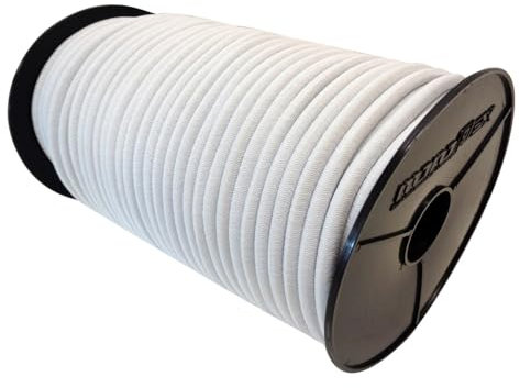 Gummiseil Expanderseil 6mm 100m mit PE Mantel in Weiss Gummileine Planenseil Leine Gummischnur Gummikordel