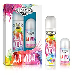 Cuba La Vida for Women Geschenkset 3,3 oz EDP Spray, 1,7 oz Roll-On