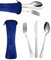 Voyage Ensemble Couverts Set, Couverts portatifs en Acier Inoxydable, Couverts de Camping avec Étui en Néoprène pour Camping,Pique-Nique, Festivals et Les Voyages