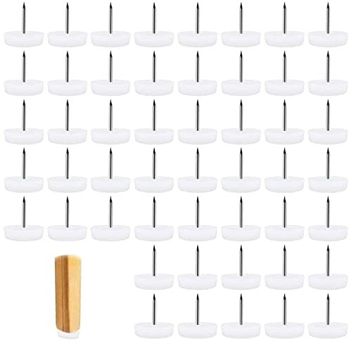3DBUYER 50 Pcs Furniture Pad Nails Anti Scratch Floor Protectors, Heavy Duty Non-Slip Glides Floor Protector for Wooden Leg Feet of Chair Tabel Sofa 22mm