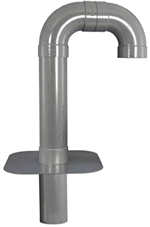 Flachdach-Kabeldurchführung, Schwanenhals, Dachdurchführung, Typ HS2, Anschlussrohr unten, Kabel, Solar, Strom, Antenne (DN 200 - PVC-Flansch)