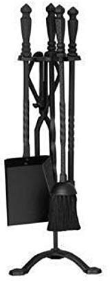 Feuerstellen-Ständer/Kamin-Werkzeug-Set/Kamin-Werkzeug im europäischen Stil, Öfen, Set mit 4 Sätzen von Kamin-Werkzeugen, Zangen, Schürhaken, Sockel, Schaufel und Bürste, Ofenhalter aus Eisen, Feuer