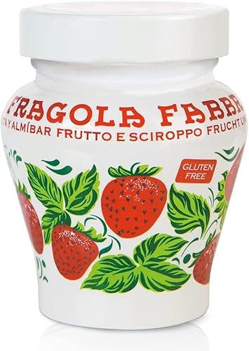 Fabbri Lot de 3 fraises Opaline - 230 g - Fraises au sirop + Polpa italien Gourmet
