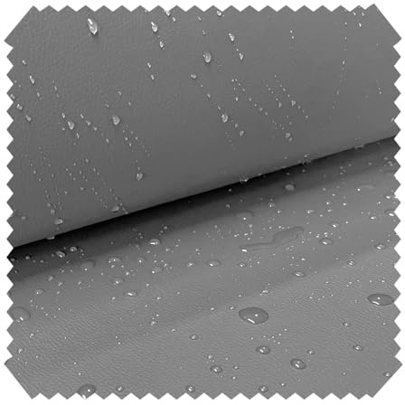 novely® ARAGON AQUA-SUN PROTECT - Wasserfester Outdoor-Stoff in Kunstlederoptik - UV-Beständiges Lederimitat - Schimmelresistenter Polsterstoff - Robuste Meterware 1 lfm | Farbe: 06 Grau