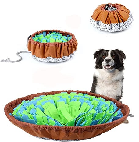 Schnüffelmatte für Hunde, Haustier-Schnüffelmatte, Futtermatte, natürliche Futtersuche, langsames Füttern, Welpen-Trainingsmatte für Langeweile und Stressabbau, fördert Hunde (Blaugrün)