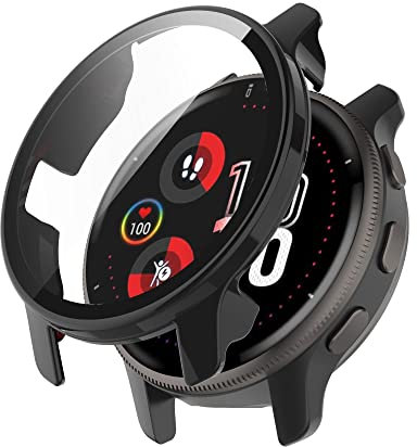 REYDA Lot de 2 coques de montre compatibles avec Garmin Venu 2 Plus - Protection d'écran en verre trempé - Ultra fines - Rigide - Anti-rayures - Antichoc - Couverture complète pour Garmin Venu 2 Plus