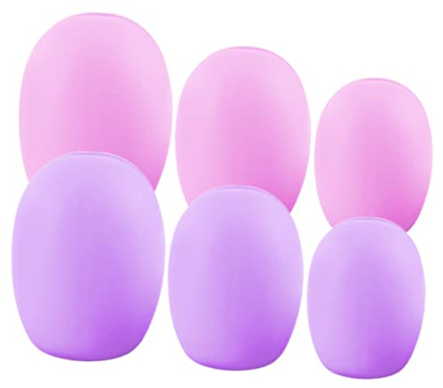 FRCOLOR Lot de 6 protège-pinceaux de maquillage en silicone - Support de voyage pour fond de teint, correcteur, fard à paupières - Compact et durable