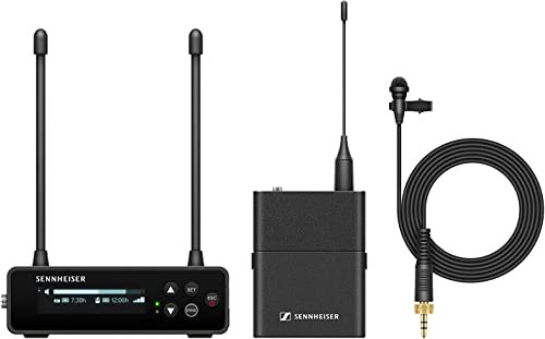 Sennheiser Sistema microfonico digitale portatile wireless UHF con lavalier omnidirezionale ME2 set EW-DP ME2 (S1-7), Nero (700013)