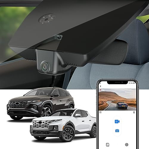 Fitcamx Dashcam Geeignet für Hyundai Santa Cruz & Tucson 2022-2025, Autokamera 4K 2160P UHD Video WiFi, Loop-Aufnahme, G-Sensor, OEM Hyundai Zubehör, WDR Dash Camera Auto, Plug & Play, 64GB Karte