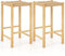 COSTWAY 2er Set Barhocker Holz, Barstuhl Sitzhöhe 45 cm mit Fußstütze, Küchenstuhl aus geflochtenem Papier, Tresenhocker Bistrohocker für Küche, Esszimmer, Hinterhof (36 x 36 x 65 cm)