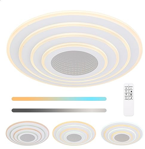 INNOVATE LED Deckenleuchte Smart Home | 50cm runde Deckenleuchte dimmbar | TUYA kompatibel mit Google Home und Amazon Echo | LED Deckenlampe mit Fernbedienung | Alexa Deckenlampe LED Infinity Mirror