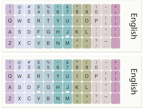XHLWZR 2PCS Laptop Keyboard Letters Stickers English, Computer Keyboard Stickers, Non Transparent Color Stickers with Black Letters, Keyboard Laptop Stickers English, for Standard and Laptop Keyboard