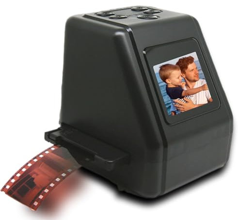 Scanner per Diapositive di Pellicole Digitali, Scanner Convertitore di Diapositive di Pellicole Tutto in 1 da 12 MP, Converte Diapositive di Negativi di Pellicole da 35 Mm, 126,