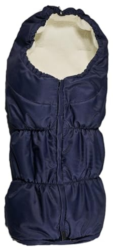 EICHHORN Kinderwagen Mumien Fellfußsack für Kinderwagen und Buggys, Teddyfell, mit vorgenähten Gurtschlitzen (Marineblau)