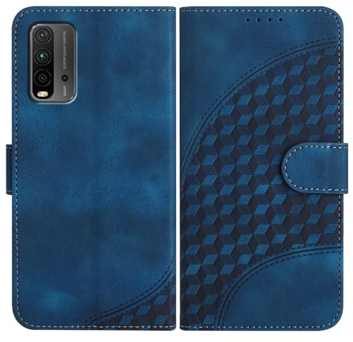JayModCase Coque pour Xiaomi Redmi 9T, Cuir PU Étui Flip Portefeuille à Rabat Housse avec [Antichoc] [Magnétique] [Porte Cartes] [Stand Fonction] pour Redmi 9T - Bleu