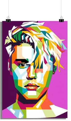 25 Artstreet Justin Bieberposter - Kultiges Pop-Idolposter - Retro-Style - Hochwertigesposter - Perfekt zum Einrahmen (50x70)