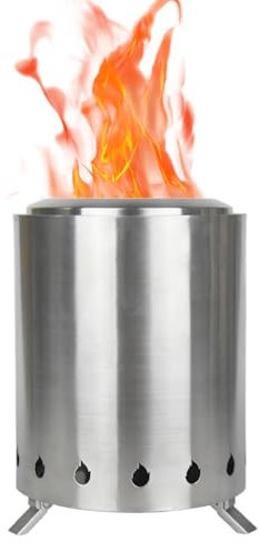 SOUUXIU Estufa de leña para Acampar, fogón sin Humo para Exteriores de Acero Inoxidable, pequeña Estufa para mochilero